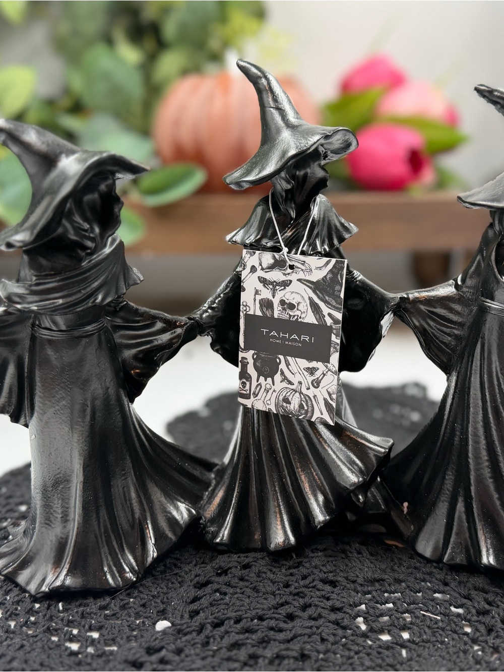 new tahari three witches halloween figurine spooky coven decor
